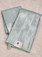 Load image into Gallery viewer, Pastel Tiffany - Pure Kanjivaram Silk Saree with Silver Zari
