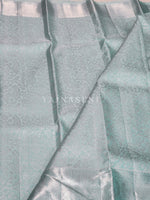 Load image into Gallery viewer, Pastel Tiffany - Pure Kanjivaram Silk Saree with Silver Zari
