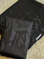 Load image into Gallery viewer, Georgette x Sequins Saree : Black
