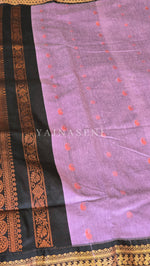 Load image into Gallery viewer, Kalyani Cotton Saree - Rosegold Zari : Light purple x Black
