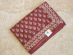 Load image into Gallery viewer, Mulmul Cotton Handblock Printed Saree : Dark Mauve
