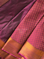 Load image into Gallery viewer, Semi Silk Saree x Embossed Designs - Plum
