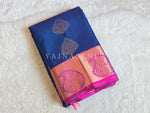 Load image into Gallery viewer, Brocade Semi Silk Saree - Navy Blue x Hot Pink
