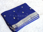 Load image into Gallery viewer, Viscose Chinnon Saree x Embroidery - Blue
