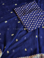 Load image into Gallery viewer, Viscose Chinnon Saree x Embroidery - Blue
