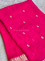 Load image into Gallery viewer, Viscose Chinnon Saree x Embroidery - Pink
