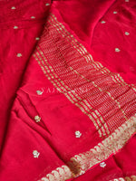 Load image into Gallery viewer, Viscose Chinnon Saree x Embroidery - Red
