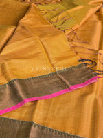 Load image into Gallery viewer, Tissue x Cotton Saree - Mango
