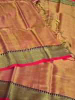 Load image into Gallery viewer, Tissue x Cotton Saree - Coral Pink
