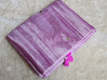 Load image into Gallery viewer, Shimmery Tissue Saree x Sequins x Pom Pom : Lilac
