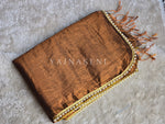Load image into Gallery viewer, Shimmery Tissue Saree x Pearl Border : Copper
