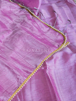Load image into Gallery viewer, Shimmery Tissue Saree x Pearl Border : Lilac
