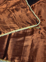 Load image into Gallery viewer, Shimmery Tissue Saree x Pearl Border : Copper
