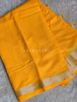 Load image into Gallery viewer, Blended Cotton Saree : Yellow
