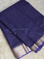 Load image into Gallery viewer, Blended Cotton Saree : Dark Blue
