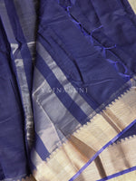 Load image into Gallery viewer, Blended Cotton Saree : Dark Blue

