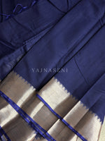 Load image into Gallery viewer, Blended Cotton Saree : Dark Blue
