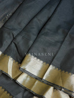 Load image into Gallery viewer, Blended Cotton Saree : Black
