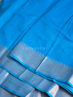 Load image into Gallery viewer, Blended Cotton Saree : Sky Blue
