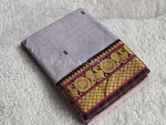 Load image into Gallery viewer, Kanchi Cotton Saree x Thin Border : Ash Brown x Dark Brown
