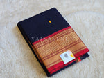 Load image into Gallery viewer, Kanchi Cotton Saree : Dark Blue x Deep Red
