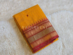 Load image into Gallery viewer, Kanchi Cotton Saree x Temple Border : Ginger x Maroon

