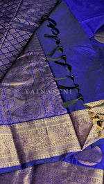 Load image into Gallery viewer, Semi Soft Silk Gold Zari Saree - Persian Blue
