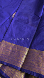Load image into Gallery viewer, Semi Soft Silk Gold Zari Saree - Persian Blue
