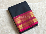 Load image into Gallery viewer, Kanchi Cotton Saree : Dark Timber Green x Dark Red
