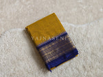 Load image into Gallery viewer, Kanchi Cotton Saree : Mustard x Blue
