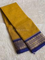 Load image into Gallery viewer, Kanchi Cotton Saree : Mustard x Blue
