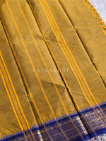 Load image into Gallery viewer, Kanchi Cotton Saree : Mustard x Blue
