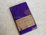 Load image into Gallery viewer, Semi Soft Silk Gold Zari Saree - Violet
