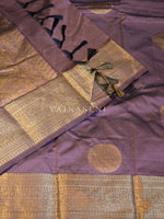 Load image into Gallery viewer, Semi Soft Silk Gold Zari Saree - Dark Mauve
