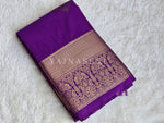 Load image into Gallery viewer, Color Block Series : Semi Kanchi Silk Saree - Purple x Teal

