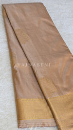 Load image into Gallery viewer, Color Block Series : Semi Kanchi Silk Saree - Champagne x Grey
