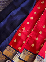 Load image into Gallery viewer, RANIS NEELAM - Pure Kanjivaram Silk Saree with Gold Zari
