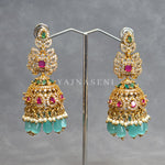 Load image into Gallery viewer, SARANIKA jhumkas (Turquoise)

