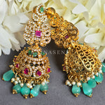 Load image into Gallery viewer, SARANIKA jhumkas (Turquoise)
