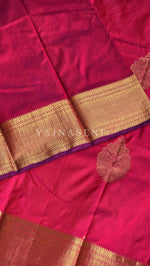 Load image into Gallery viewer, Semi Kanchi Silk x Gold Zari Saree - Berry
