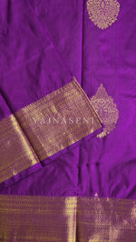 Load image into Gallery viewer, Semi Kanchi Silk x Gold Zari Saree - Purple
