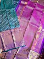Load image into Gallery viewer, MYSTIC MONARCH - Pure Kanjivaram Silk Saree with Gold Zari
