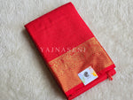 Load image into Gallery viewer, Vaira oosi x Checkered Saree - Chilli Red
