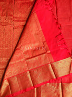 Load image into Gallery viewer, Vaira oosi x Checkered Saree - Chilli Red
