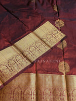 Load image into Gallery viewer, Monochrome Series : Semi Kanchi Silk Saree - Maroon
