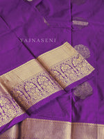 Load image into Gallery viewer, Monochrome Series : Semi Kanchi Silk Saree - Purple
