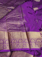 Load image into Gallery viewer, Monochrome Series : Semi Kanchi Silk Saree - Purple
