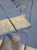 Load image into Gallery viewer, Monochrome Series : Semi Kanchi Silk Saree - Grey
