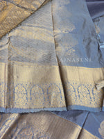 Load image into Gallery viewer, Monochrome Series : Semi Kanchi Silk Saree - Grey
