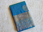 Load image into Gallery viewer, Monochrome Series : Semi Kanchi Silk Saree - Peacock

